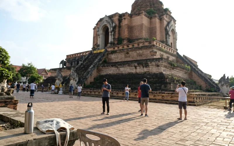 The ancient chedi of Wat Chedi Luang in the Old City
