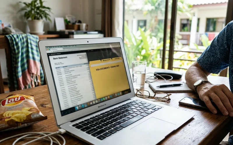 Preparing bank statements and documents for a visa application