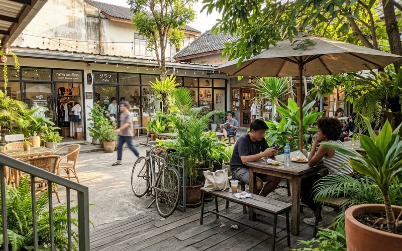 The courtyard of a Nimman lifestyle mall