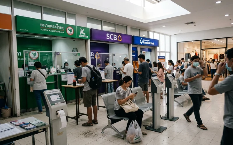 Bank branches inside a Chiang Mai shopping mall