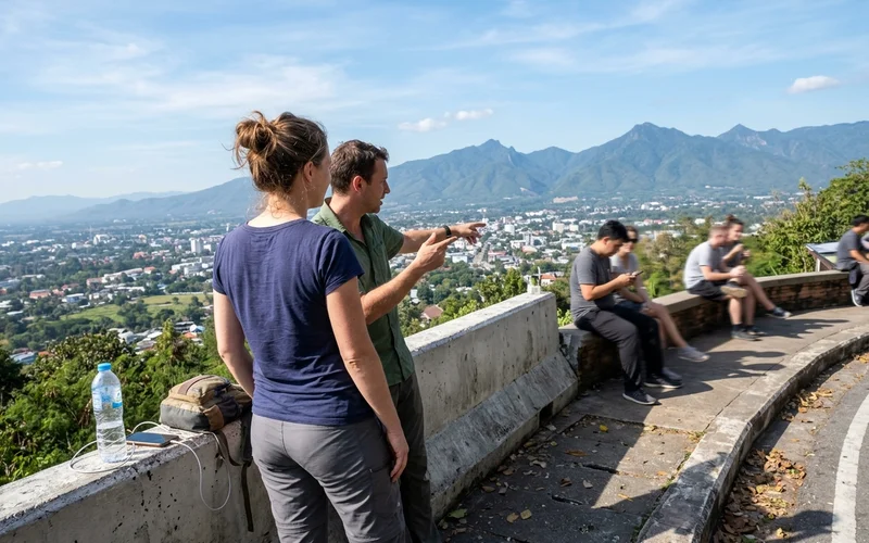 The same Chiang Mai viewpoint on a clear cool-season day