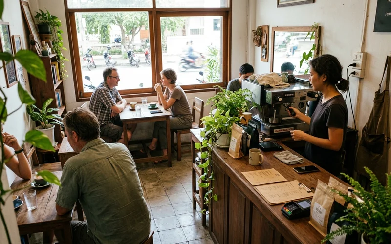 A small independent café in Santitham