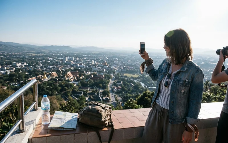The view over Chiang Mai from the Doi Suthep viewpoint