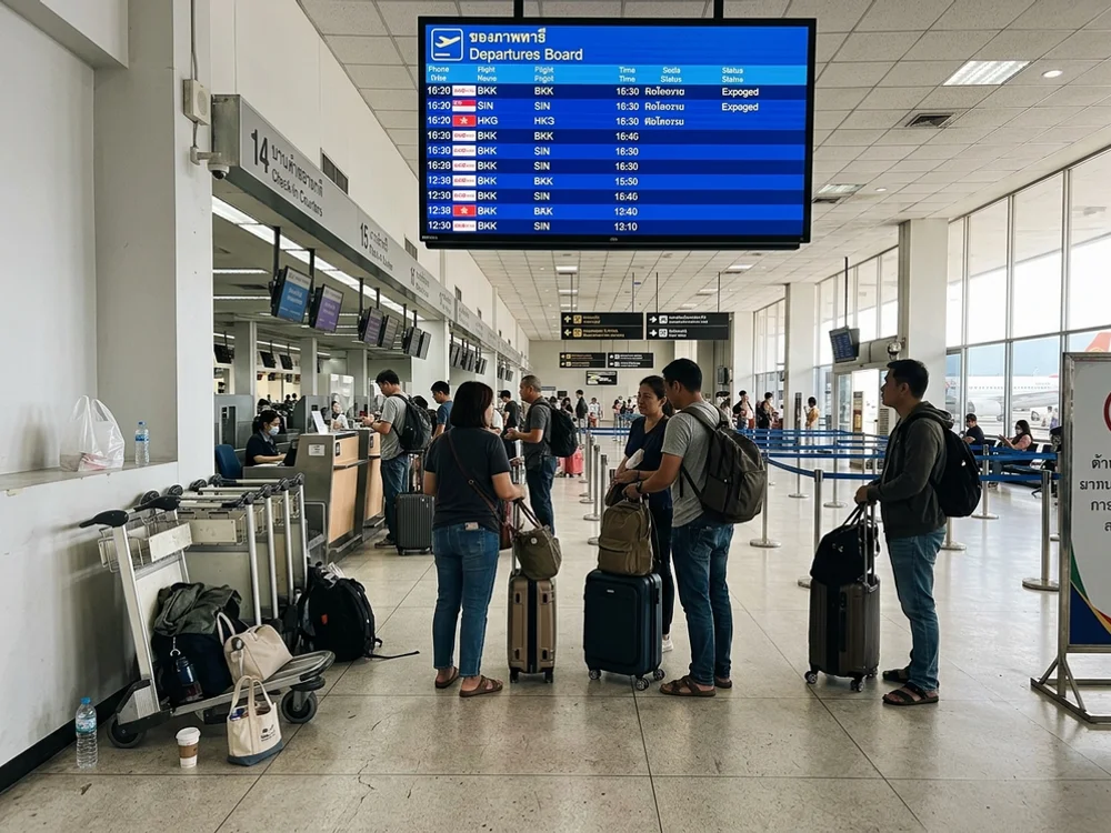 The departures area at Chiang Mai International Airport