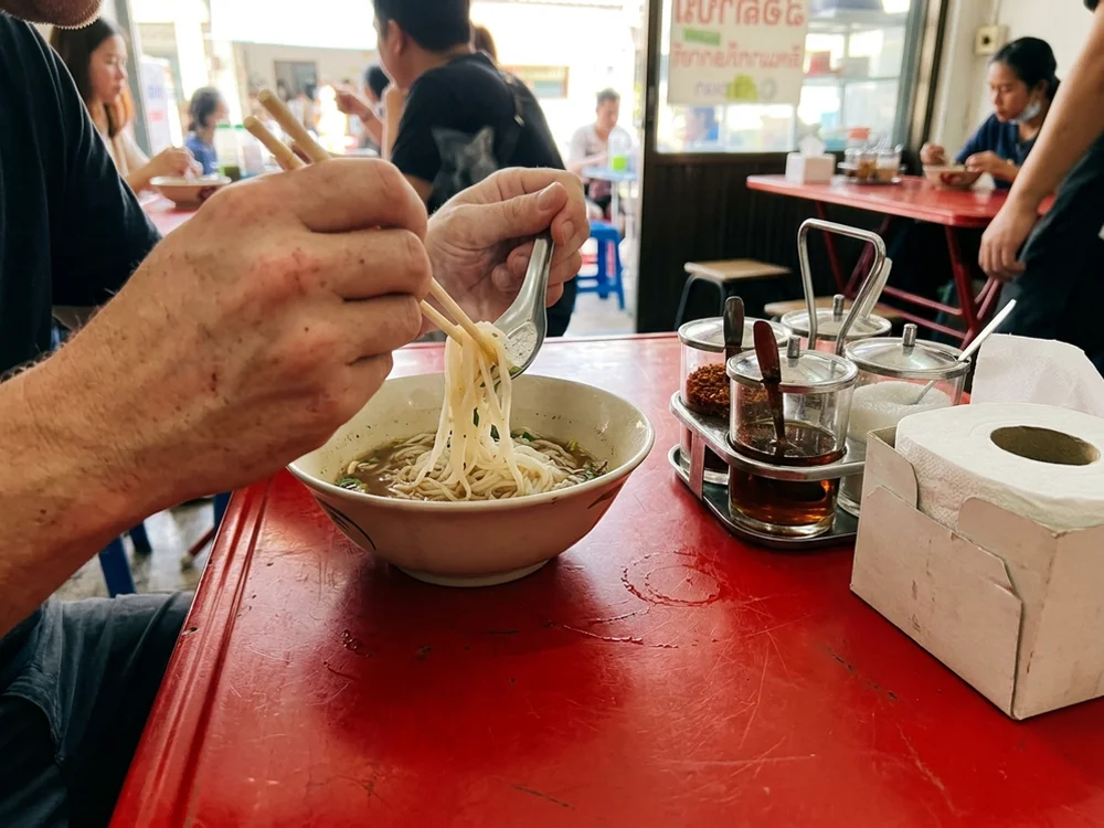 A bowl of noodles at a small neighbourhood shop in Chiang Mai